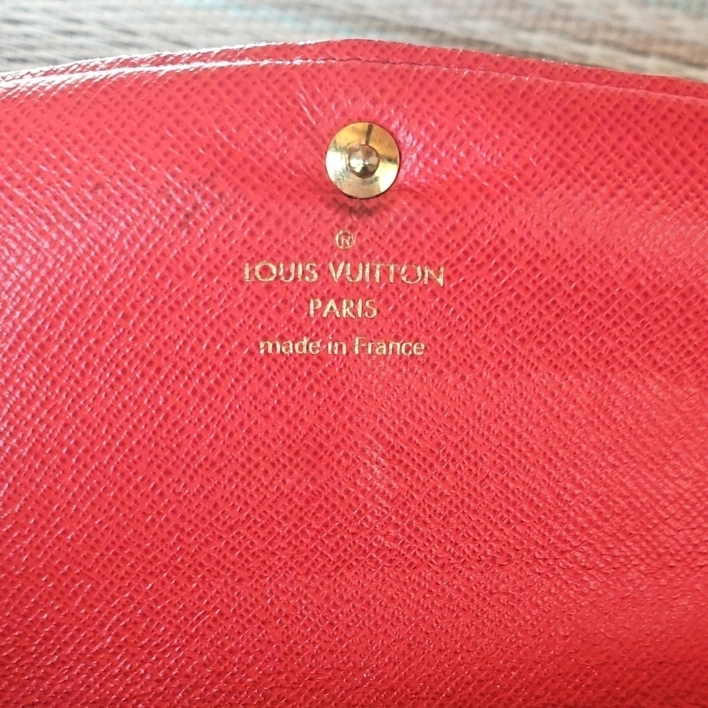 Louis Vuitton Brown Monogram Clutch with Red Flower Charm - Picture 2 of 6